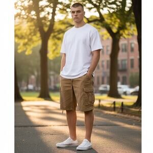 Abercrombie & Fitch Vintage Fatigues Paratrooper Cargo Shorts Brown Mens Size 33